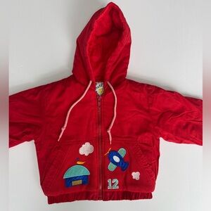 Wee Stuff Vintage Children’s Red Airplane Jacket 24M